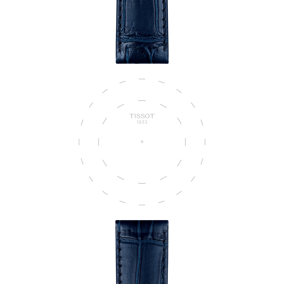 Bracelet officiel Tissot cuir bleu entre-cornes 20 mm - View 1