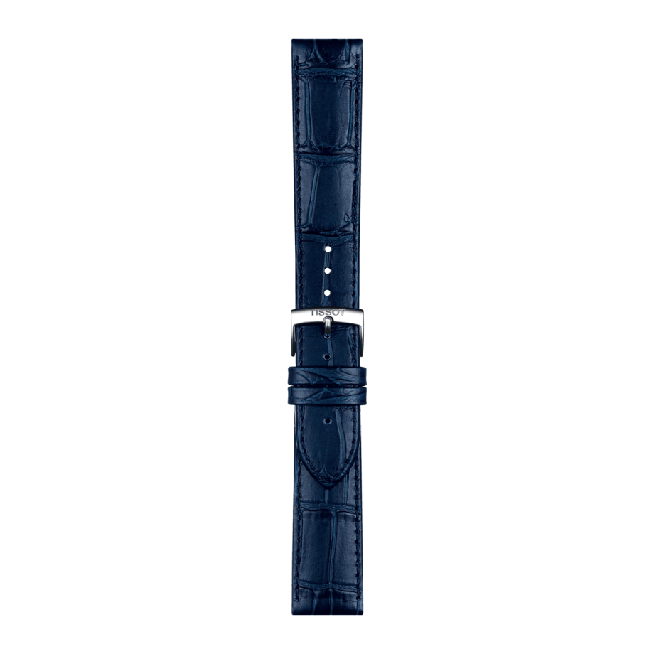 Bracelet officiel Tissot cuir bleu entre-cornes 20 mm - View 2