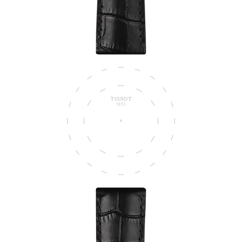 Bracelet officiel Tissot cuir noir entre-cornes 22 mm - View 1