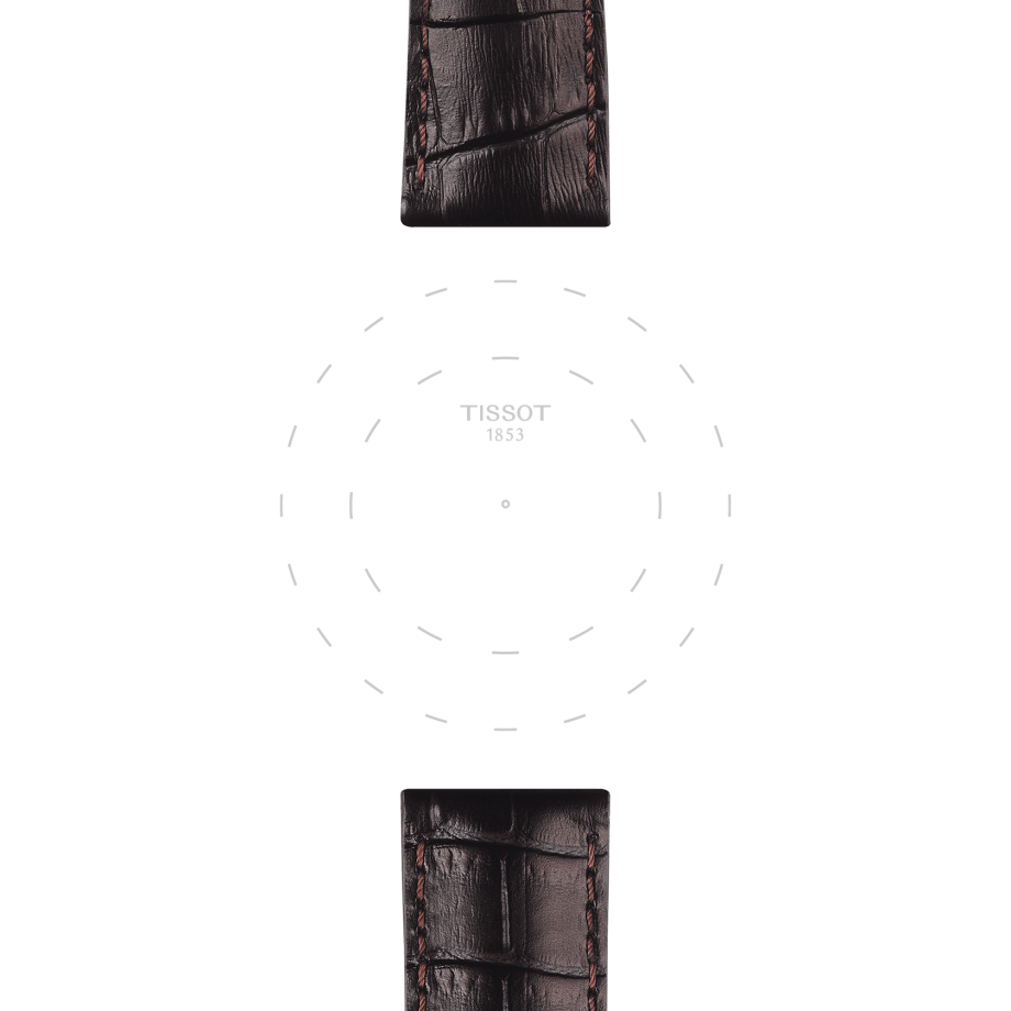 Bracelet officiel Tissot cuir brun entre-cornes 22 mm - View 1