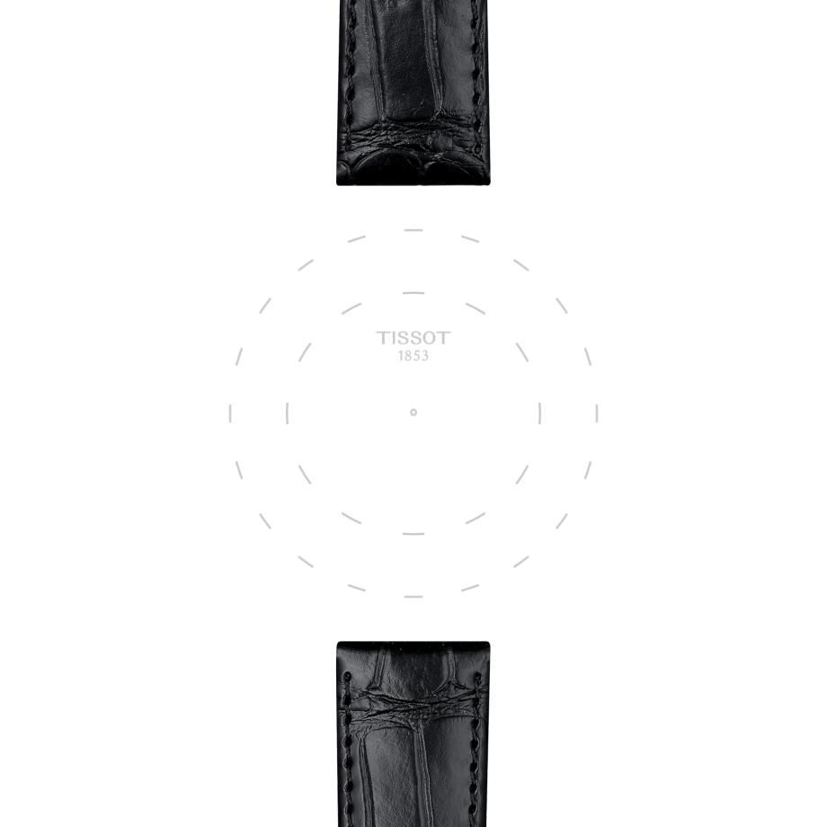 Bracelet officiel Tissot cuir noir entre-cornes 20 mm - Voir 1