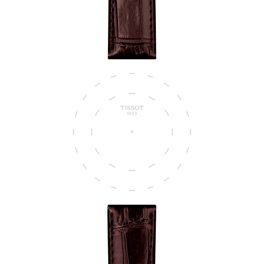 Bracelet officiel Tissot cuir brun entre-cornes 20 mm - Voir 1