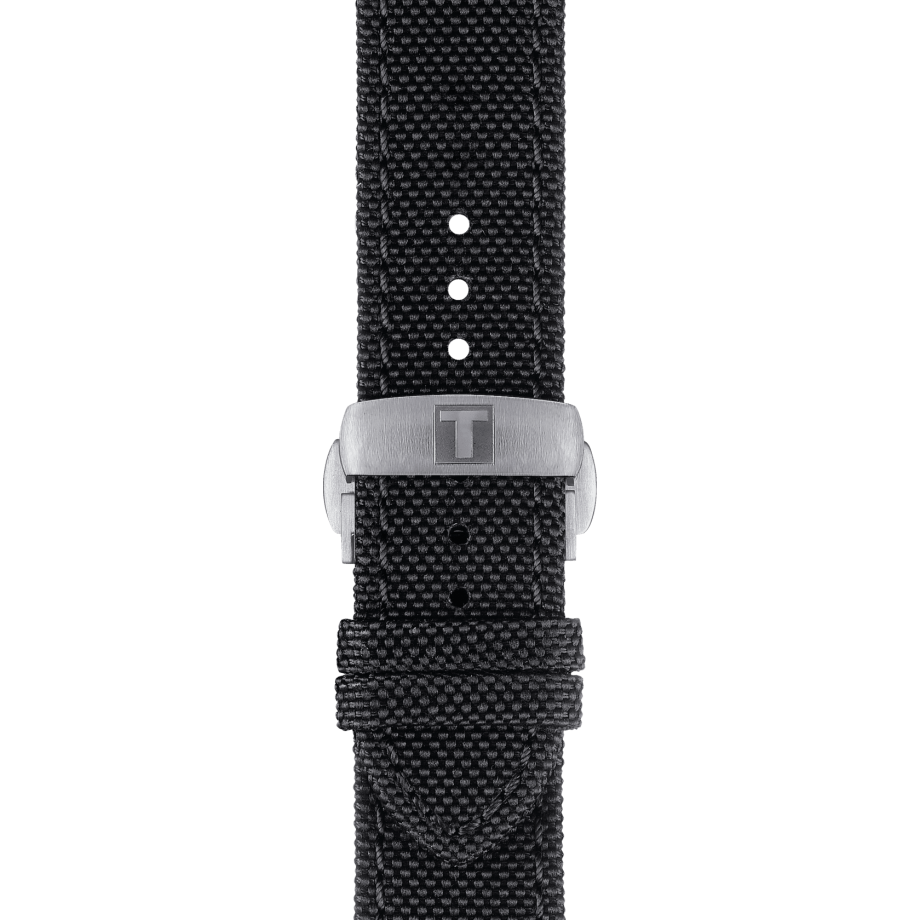 Bracelet officiel Tissot textile noir entre-cornes 21 mm