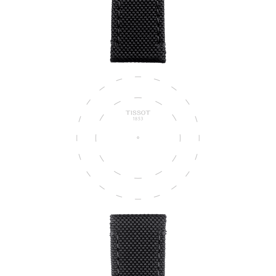 Bracelet officiel Tissot textile noir entre-cornes 21 mm - View 1