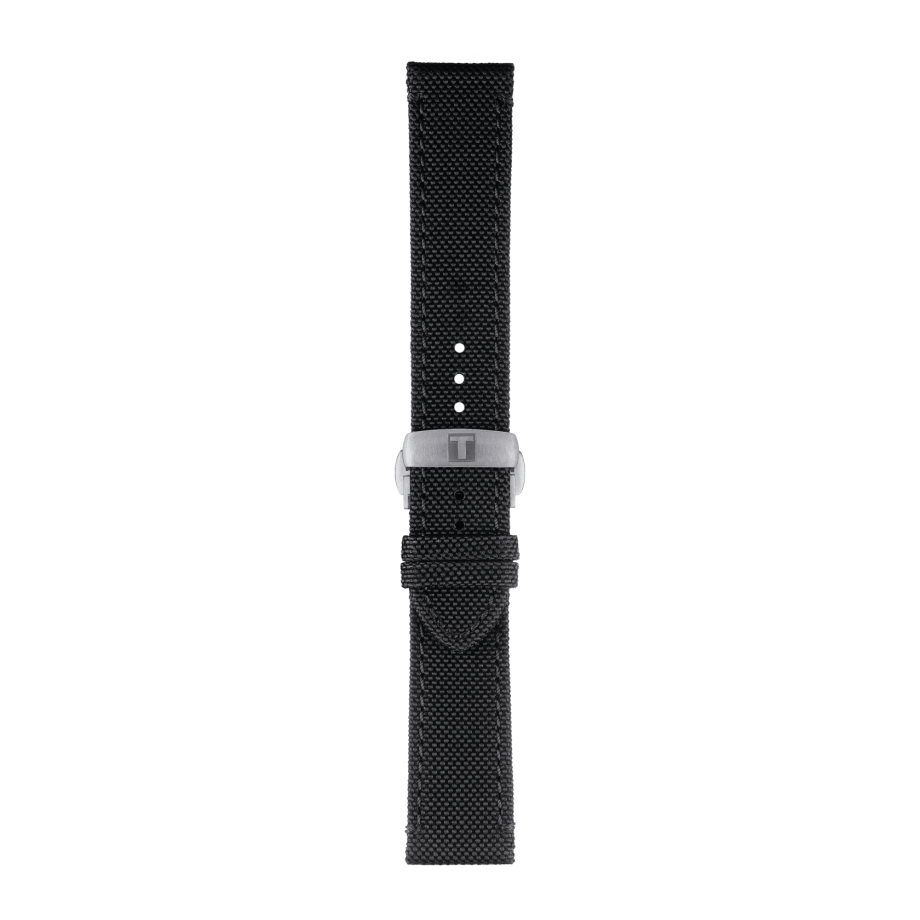 Bracelet officiel Tissot textile noir entre-cornes 21 mm - Voir 2