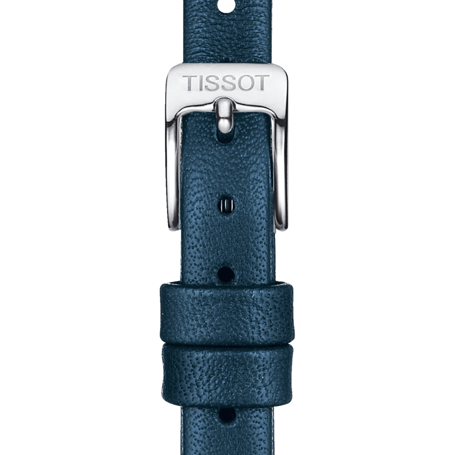 Bracelet officiel Tissot cuir bleu entre-cornes 09 mm