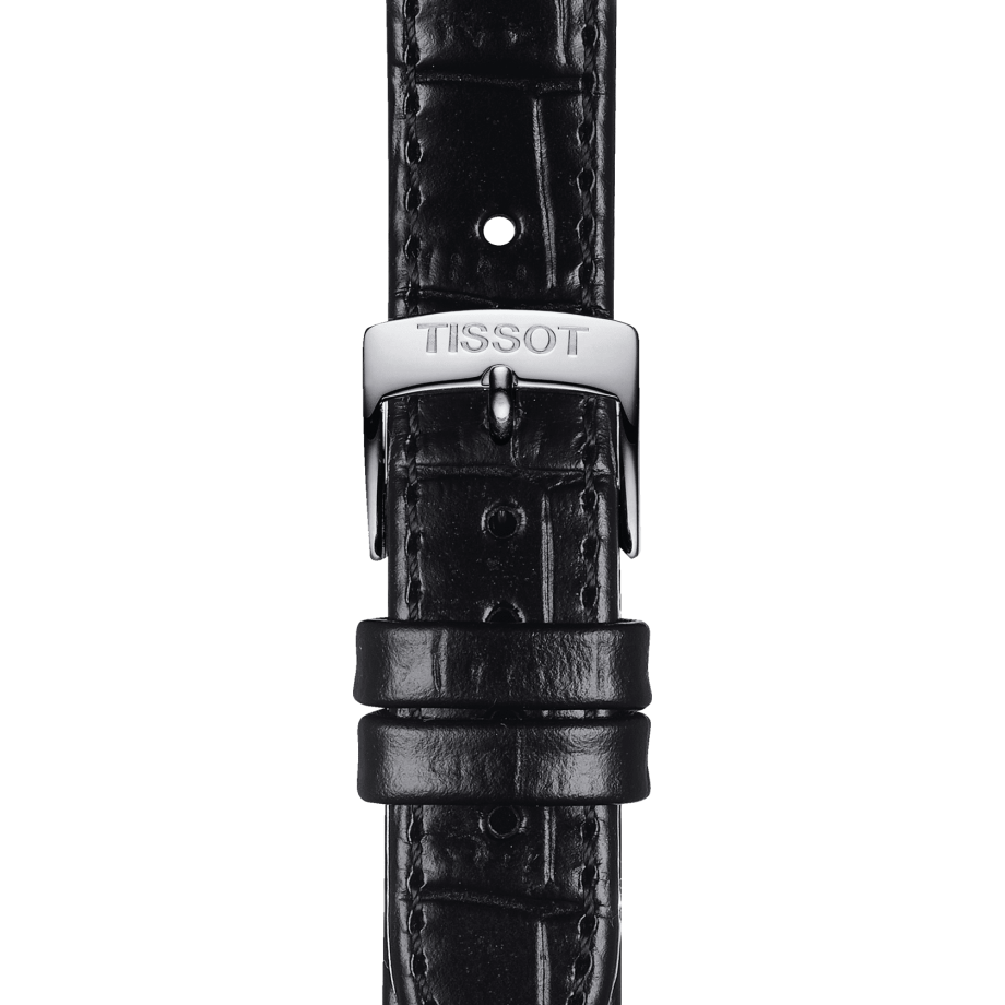 Tissot official black leather strap lugs 15 mm