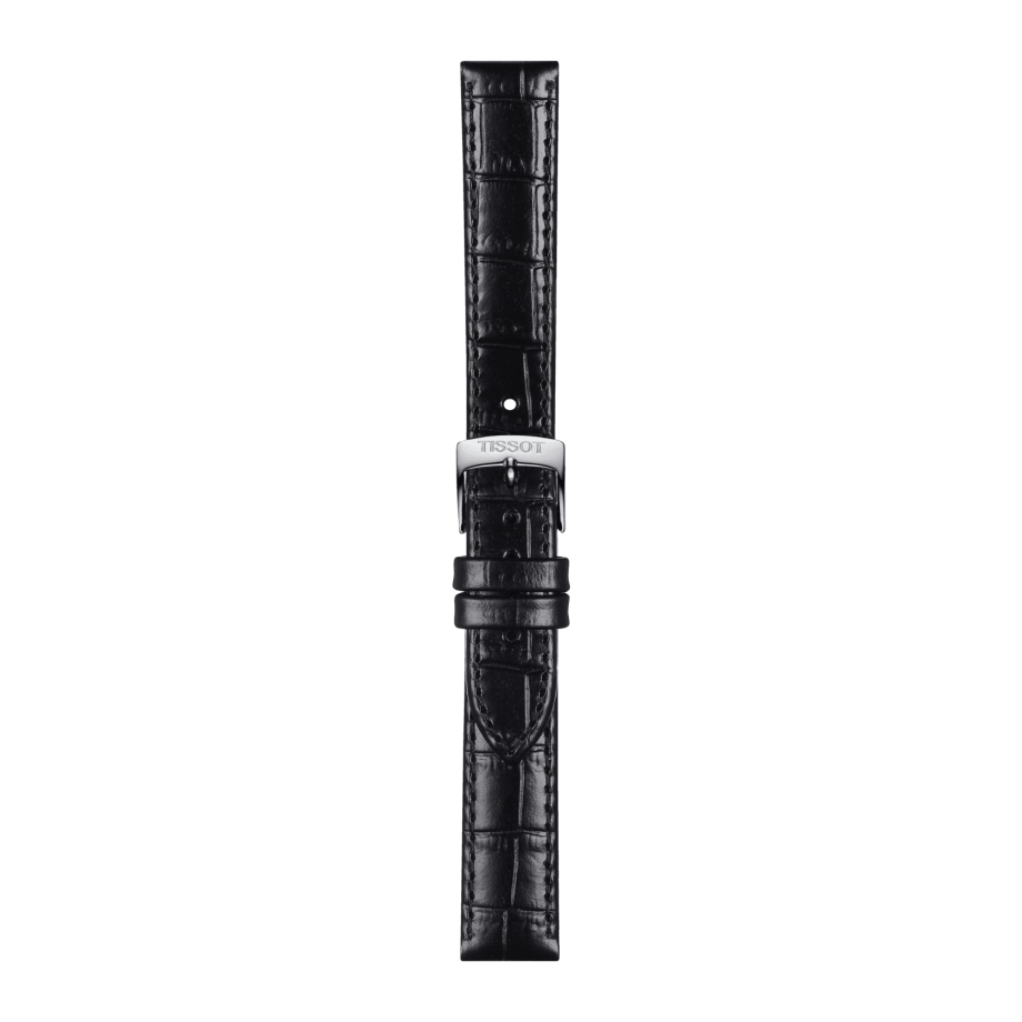 Bracelet officiel Tissot cuir noir entre-cornes 15 mm - Voir 2