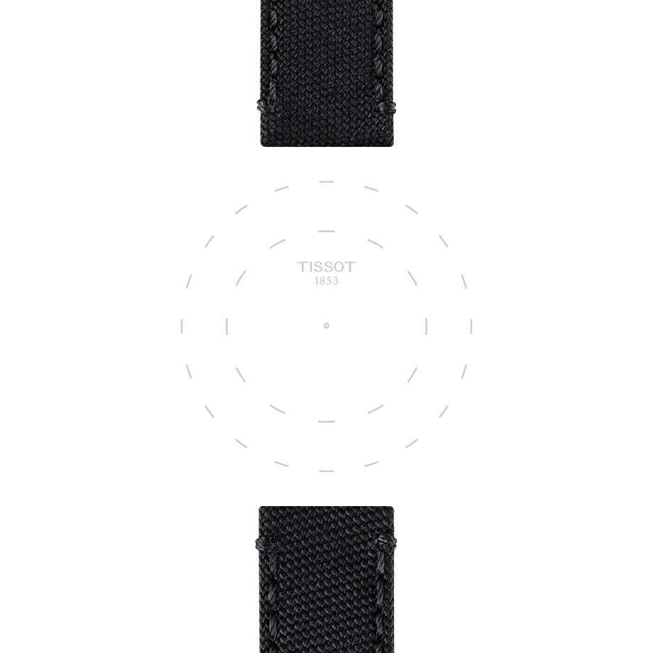 Bracelet officiel Tissot textile noir entre-cornes 22 mm - Voir 1