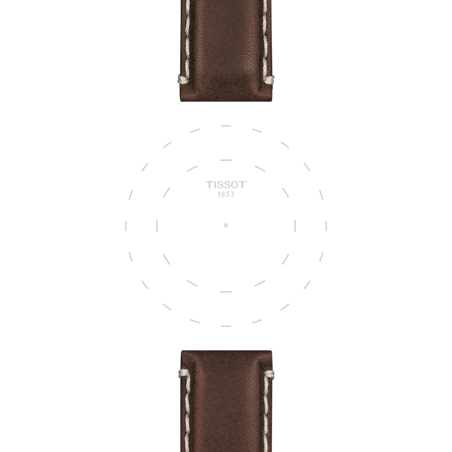 Bracelet officiel Tissot cuir brun entre-cornes 22 mm - Voir 1