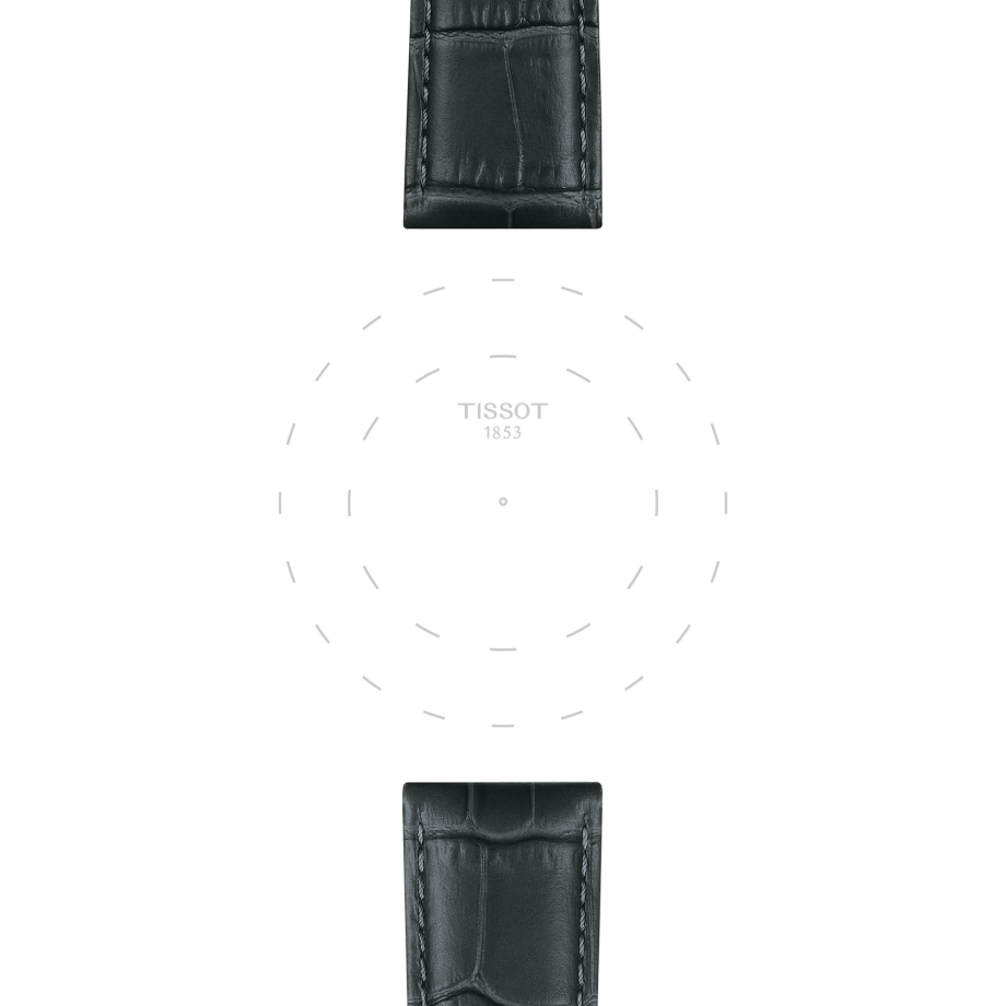Bracelet officiel Tissot cuir gris entre-cornes 21 mm - Voir 1