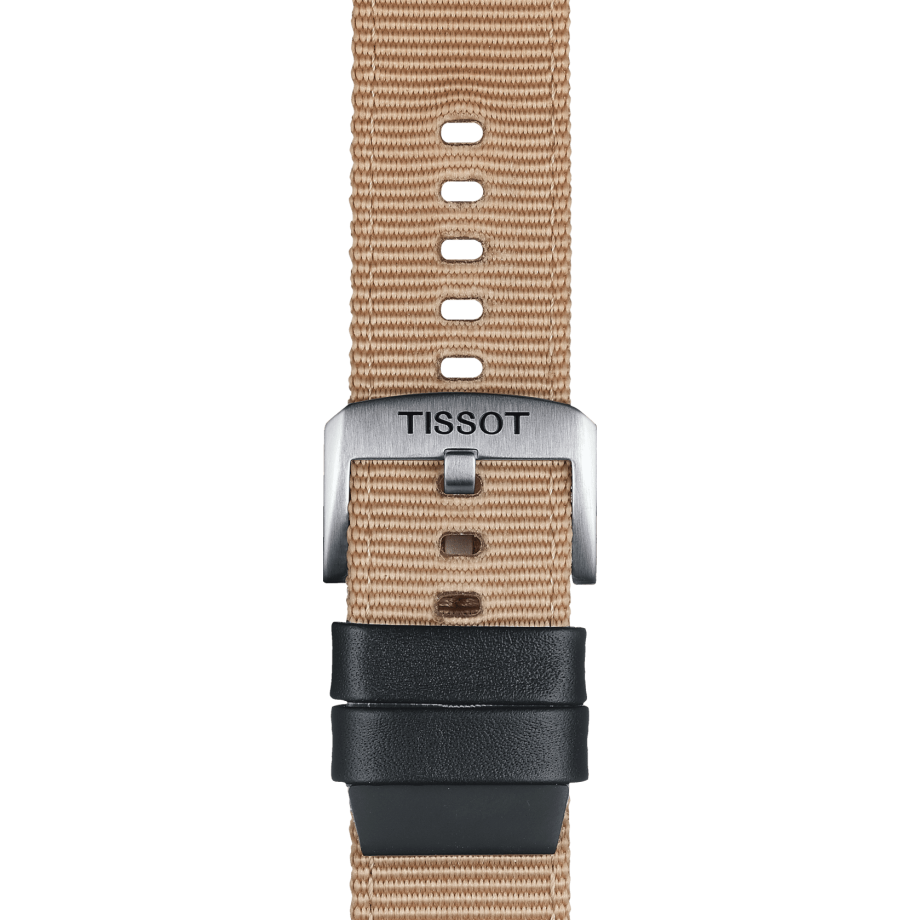 Bracelet officiel Tissot textile beige entre-cornes 22 mm