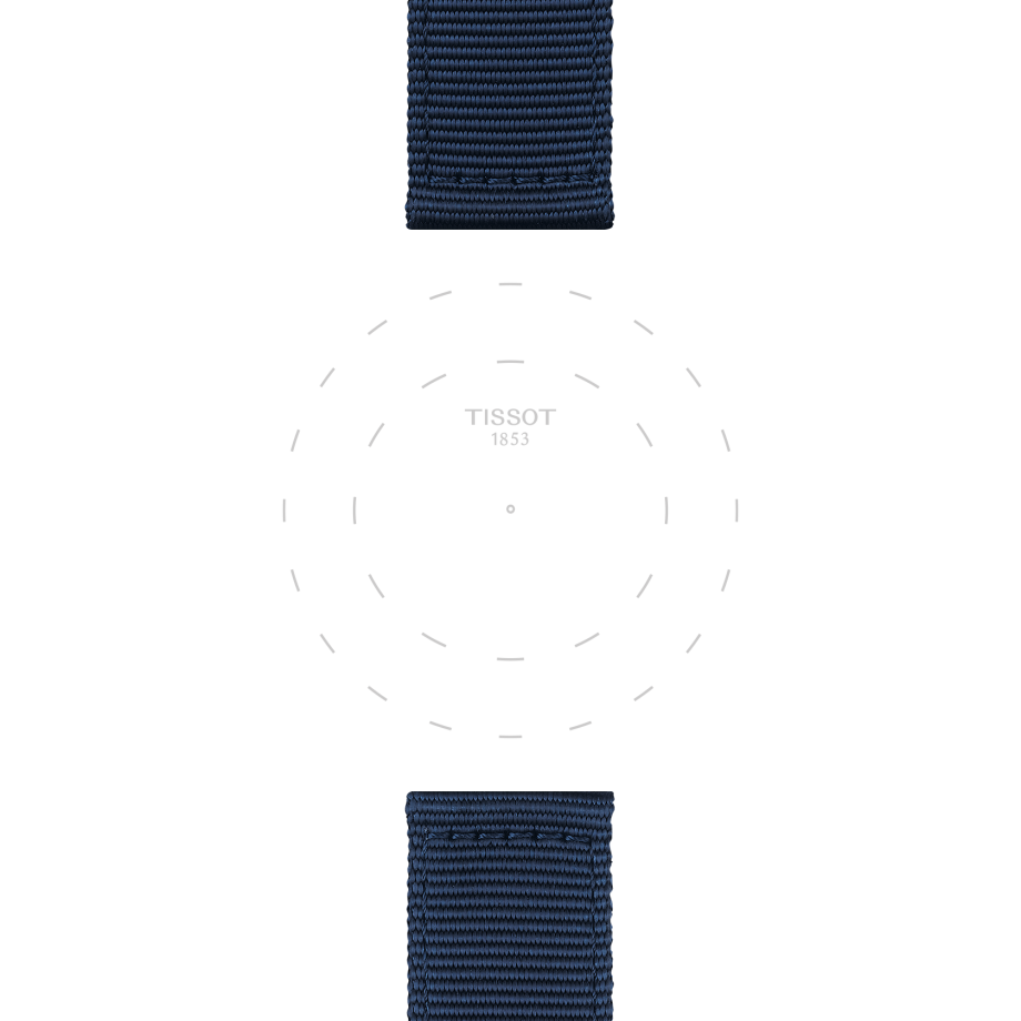 Bracelet officiel Tissot textile bleu entre-cornes 22 mm - Voir 1