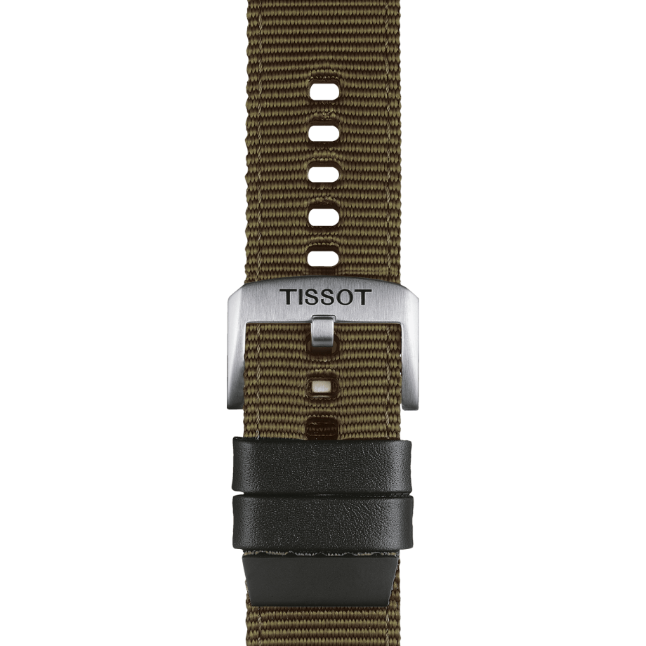 Bracelet officiel Tissot textile kaki entre-cornes 22 mm