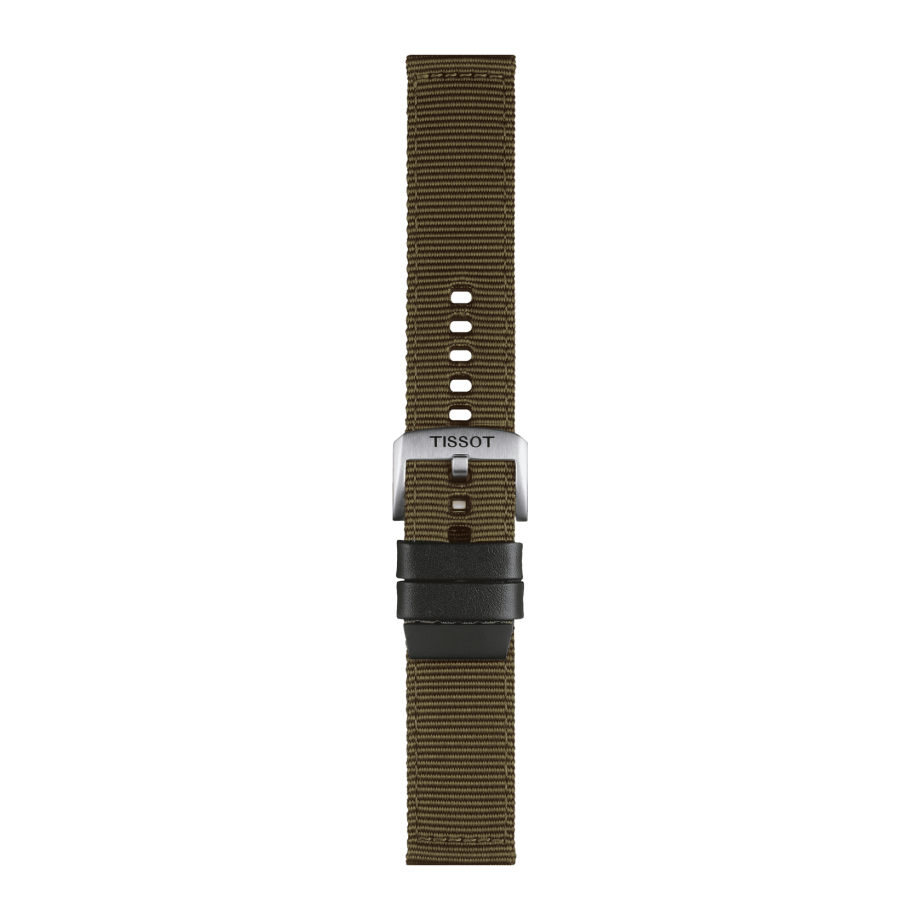 Bracelet officiel Tissot tissu kaki entre-cornes 22 mm - Voir 2