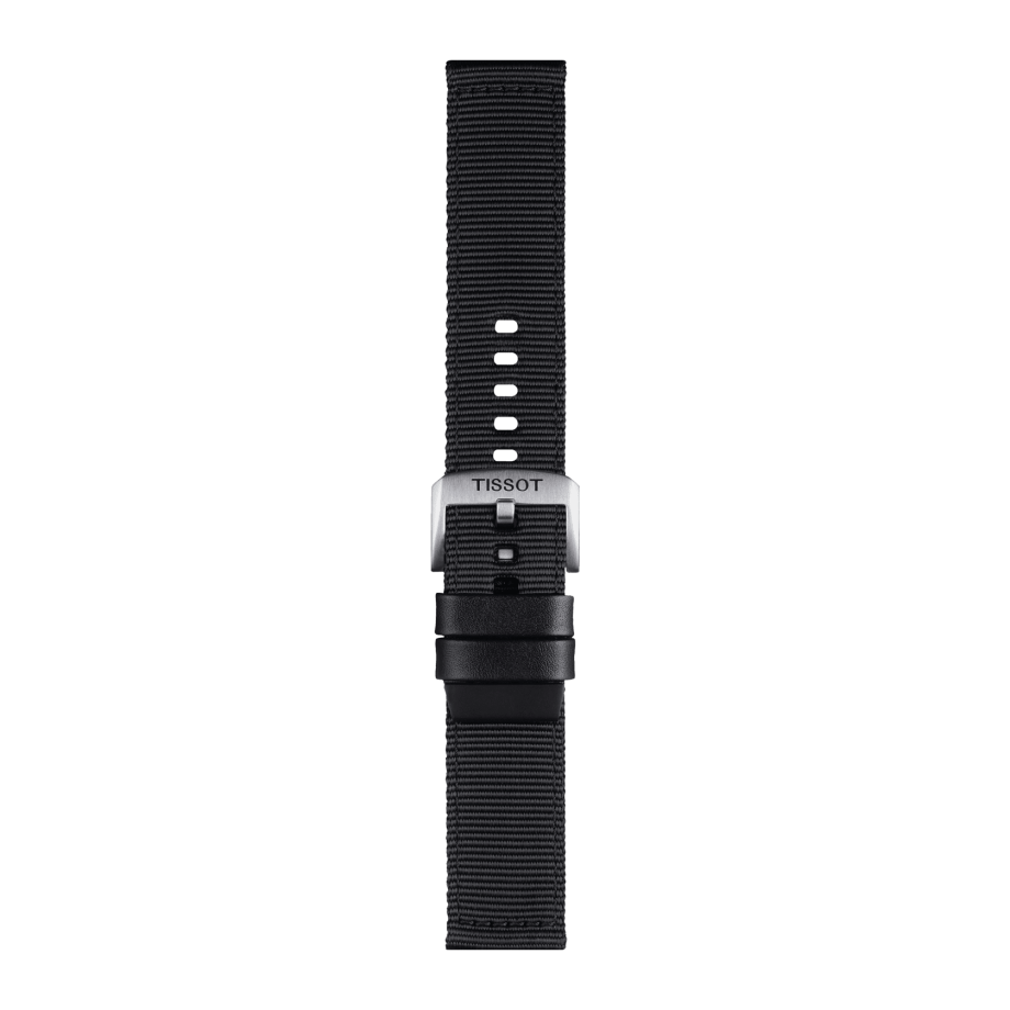 Bracelet officiel Tissot textile noir entre-cornes 22 mm - Voir 2