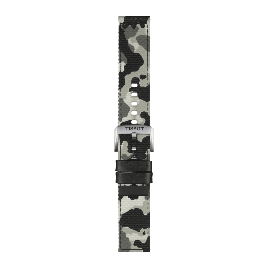 Bracelet officiel Tissot tissu kaki entre-cornes 22 mm - Voir 2