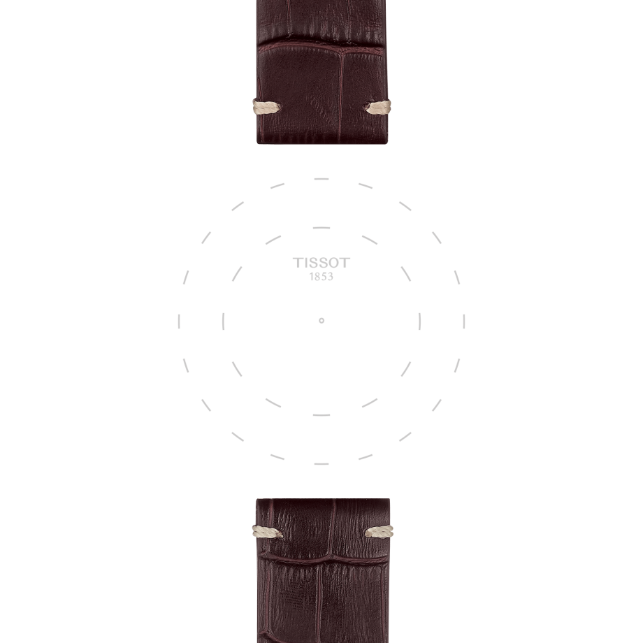 Bracelet officiel Tissot cuir brun entre-cornes 22 mm - Voir 1