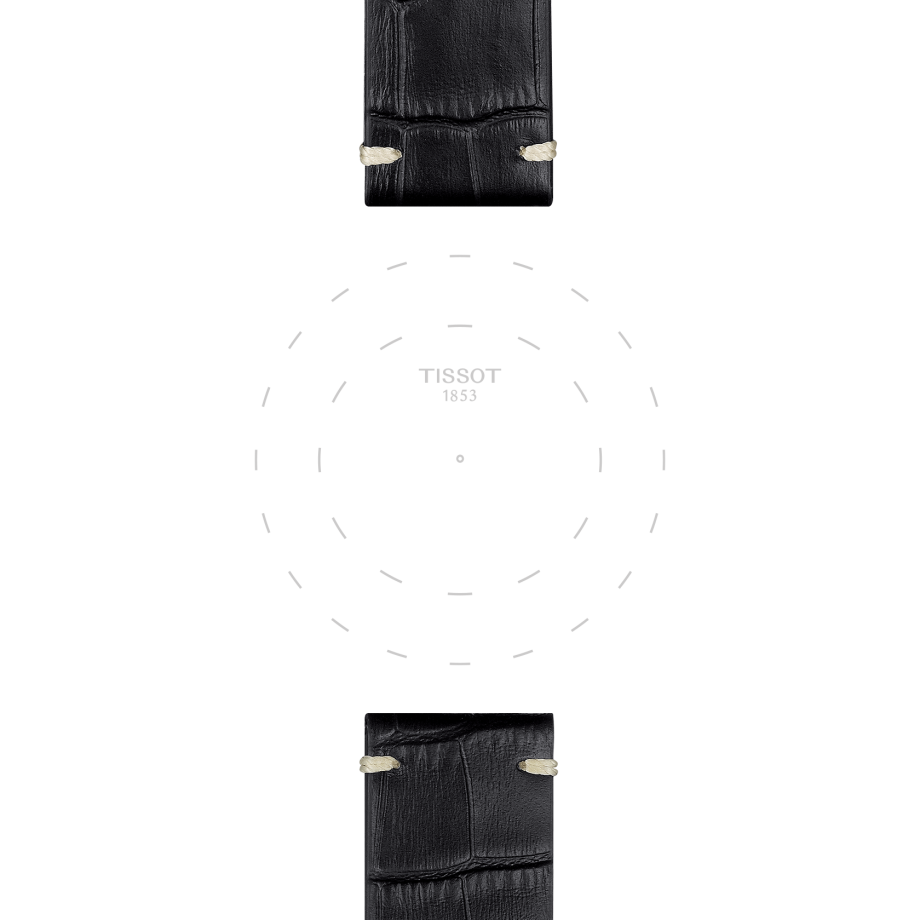 Bracelet officiel Tissot cuir noir entre-cornes 22 mm - Voir 1