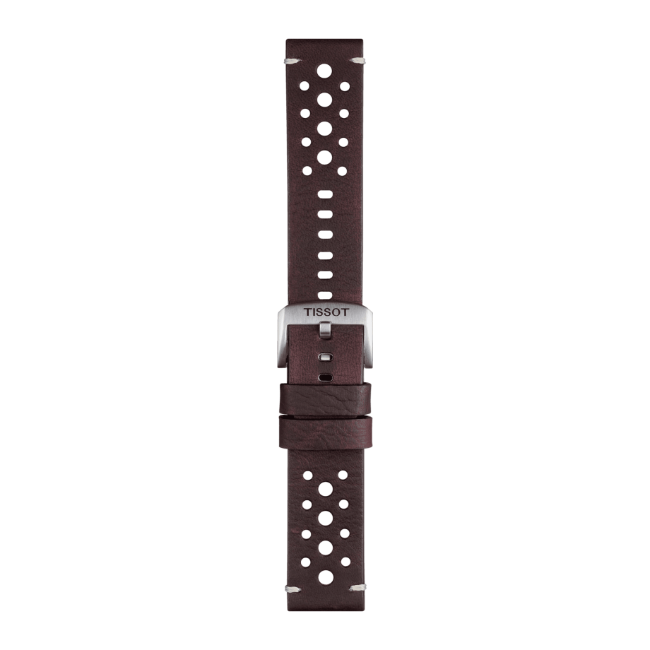 Bracelet officiel Tissot cuir brun entre-cornes 22 mm - View 2