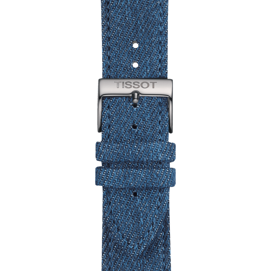 Officiële Tissot blauw textiel band 22 mm