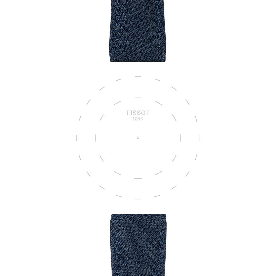 Bracelet officiel Tissot tissu bleu entre-cornes 22 mm - Voir 1
