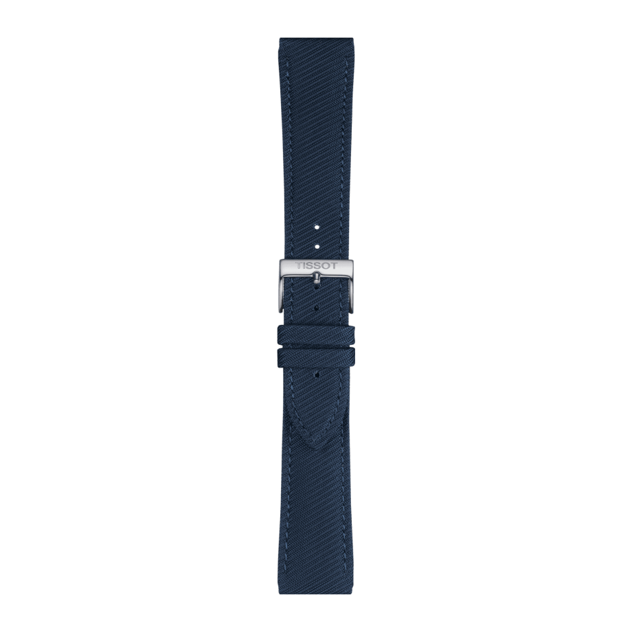 Officiële Tissot blauw textiel band 22 mm - Bekijk 2