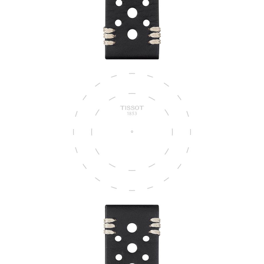 Bracelet officiel Tissot cuir noir entre-cornes 22 mm - Voir 1