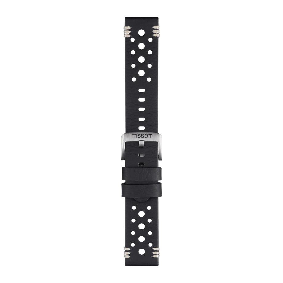 Bracelet officiel Tissot cuir noir entre-cornes 22 mm - Voir 2
