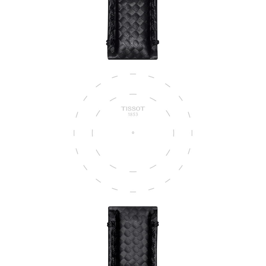 Bracelet officiel Tissot tissu noir entre-cornes 20 mm - View 1