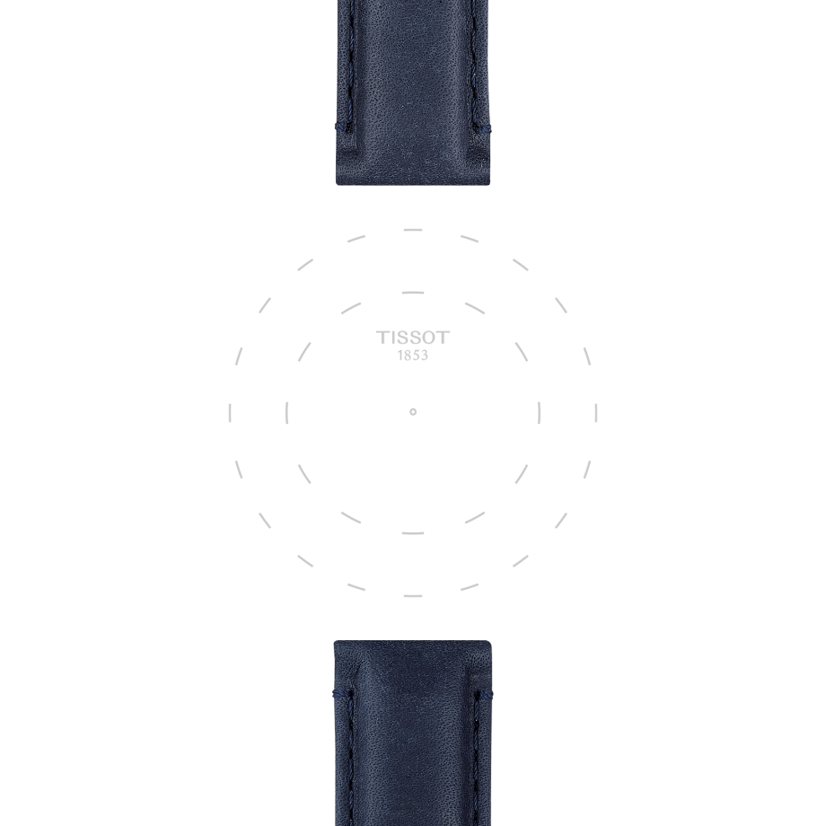 Bracelet officiel Tissot cuir bleu entre-cornes 20 mm - Voir 1