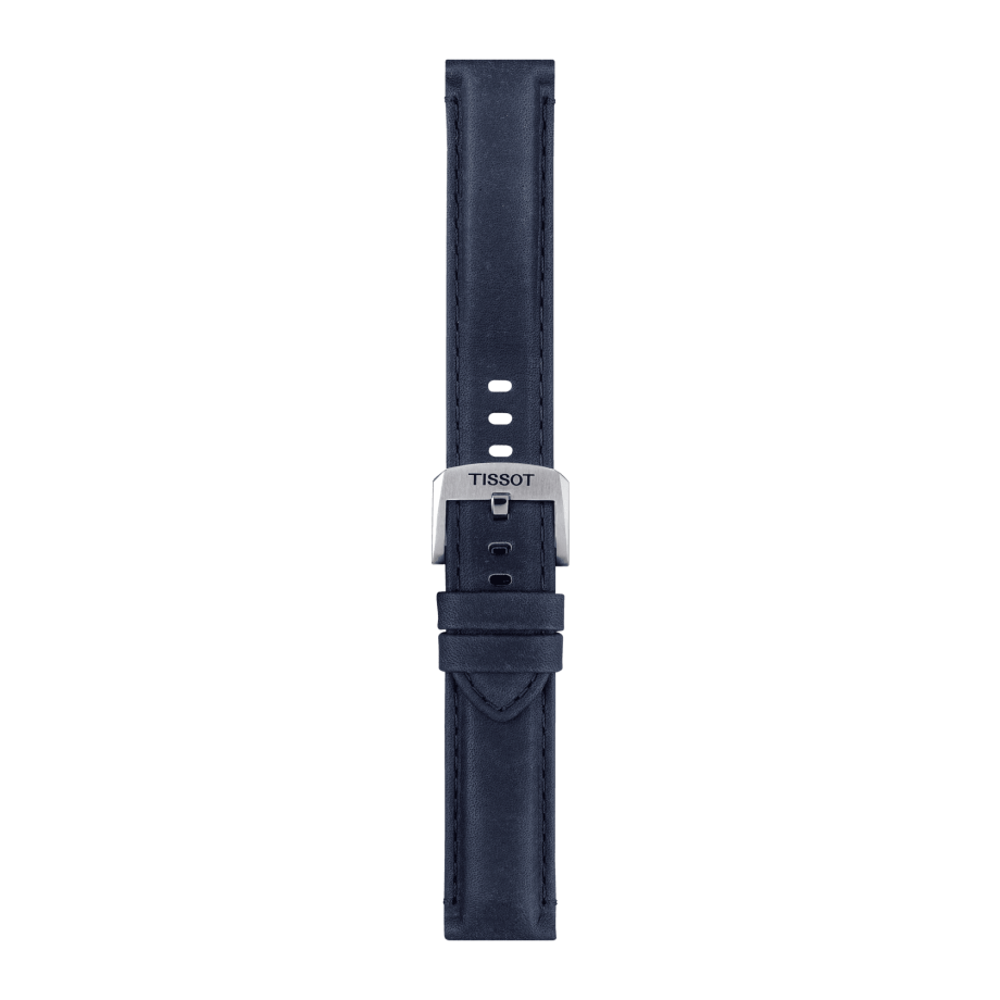 Bracelet officiel Tissot cuir bleu entre-cornes 20 mm - View 2