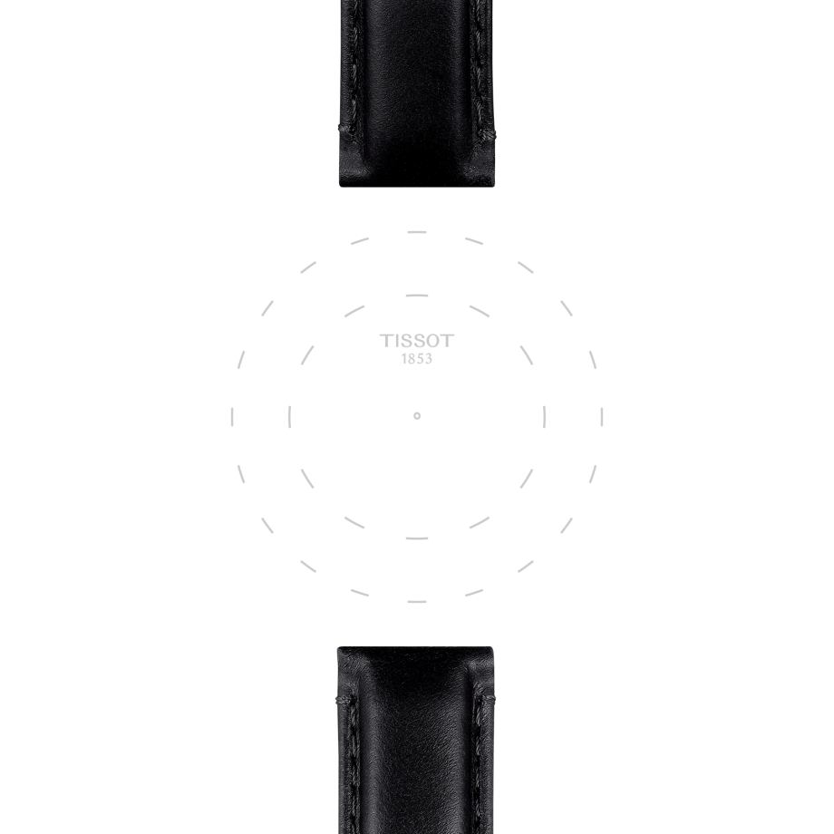 Bracelet officiel Tissot cuir noir entre-cornes 20 mm - Voir 1