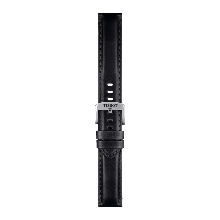 Bracelet officiel Tissot cuir noir entre-cornes 20 mm - Voir 2