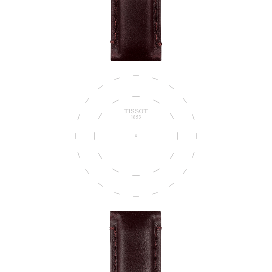 Bracelet officiel Tissot cuir brun entre-cornes 20 mm - Voir 1