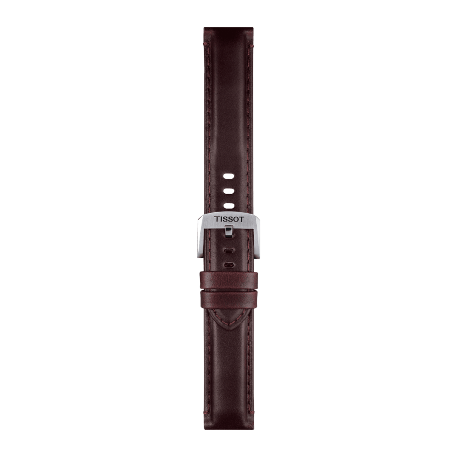 Bracelet officiel Tissot cuir brun entre-cornes 20 mm - View 2
