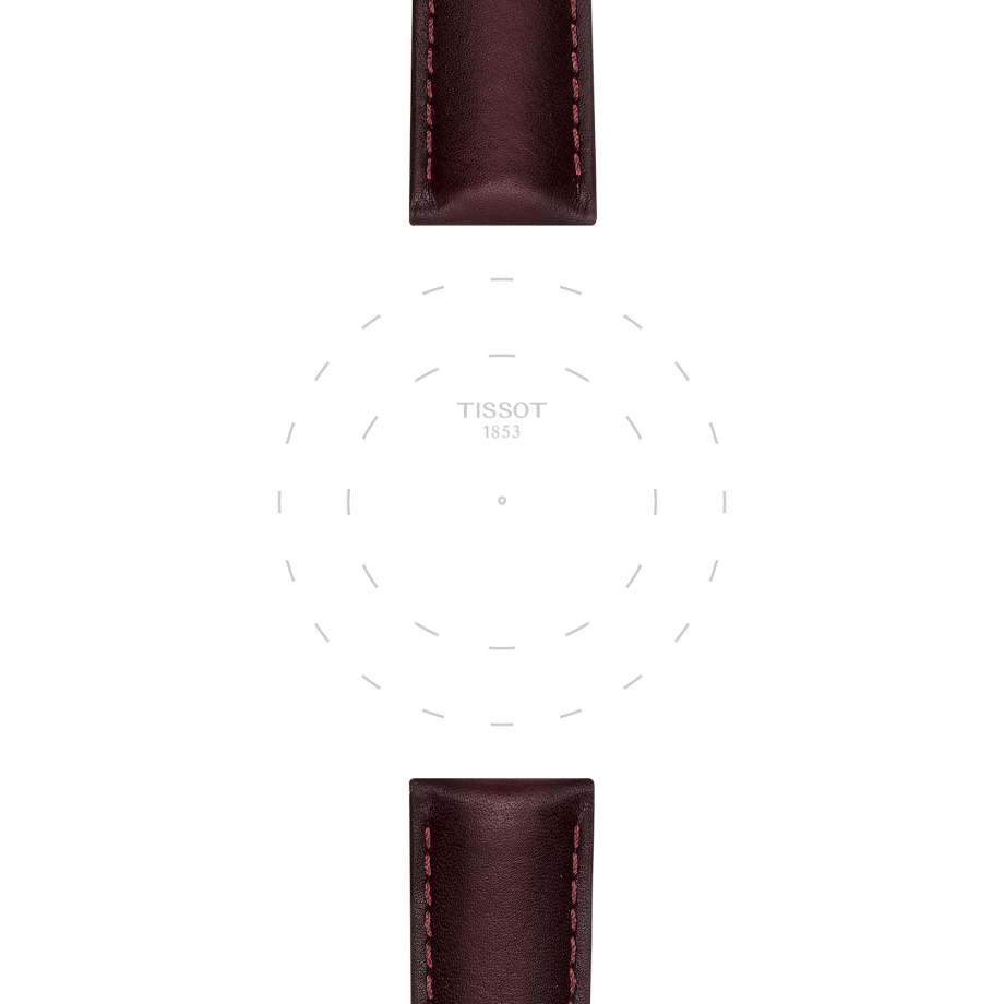 Bracelet officiel Tissot cuir brun entre-cornes 20 mm - View 1