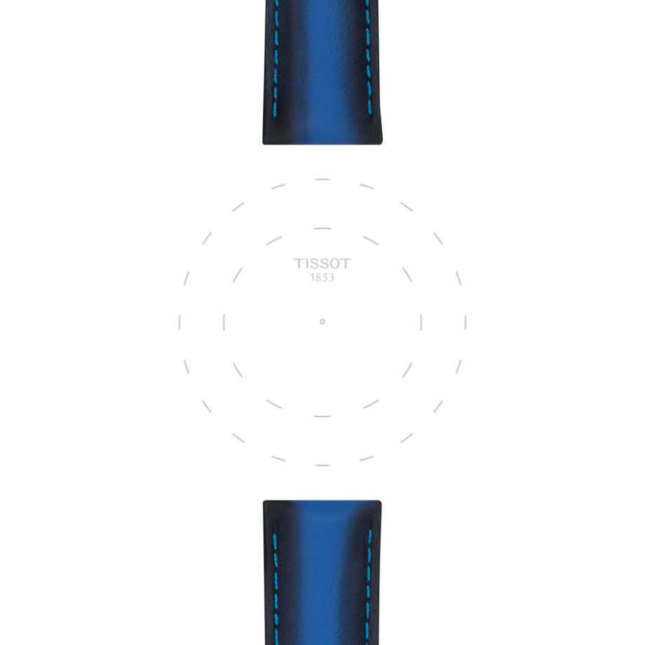 Bracelet officiel Tissot cuir bleu entre-cornes 20 mm - View 1