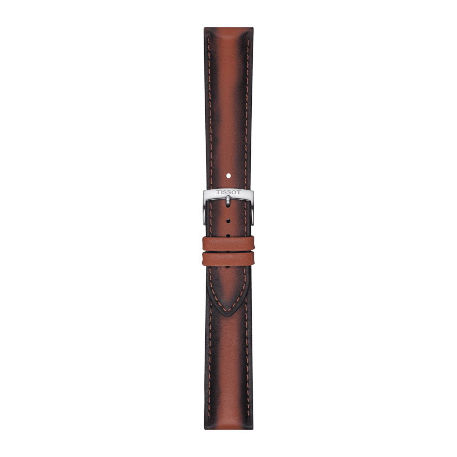 Bracelet officiel Tissot cuir brun entre-cornes 20 mm - Voir 2