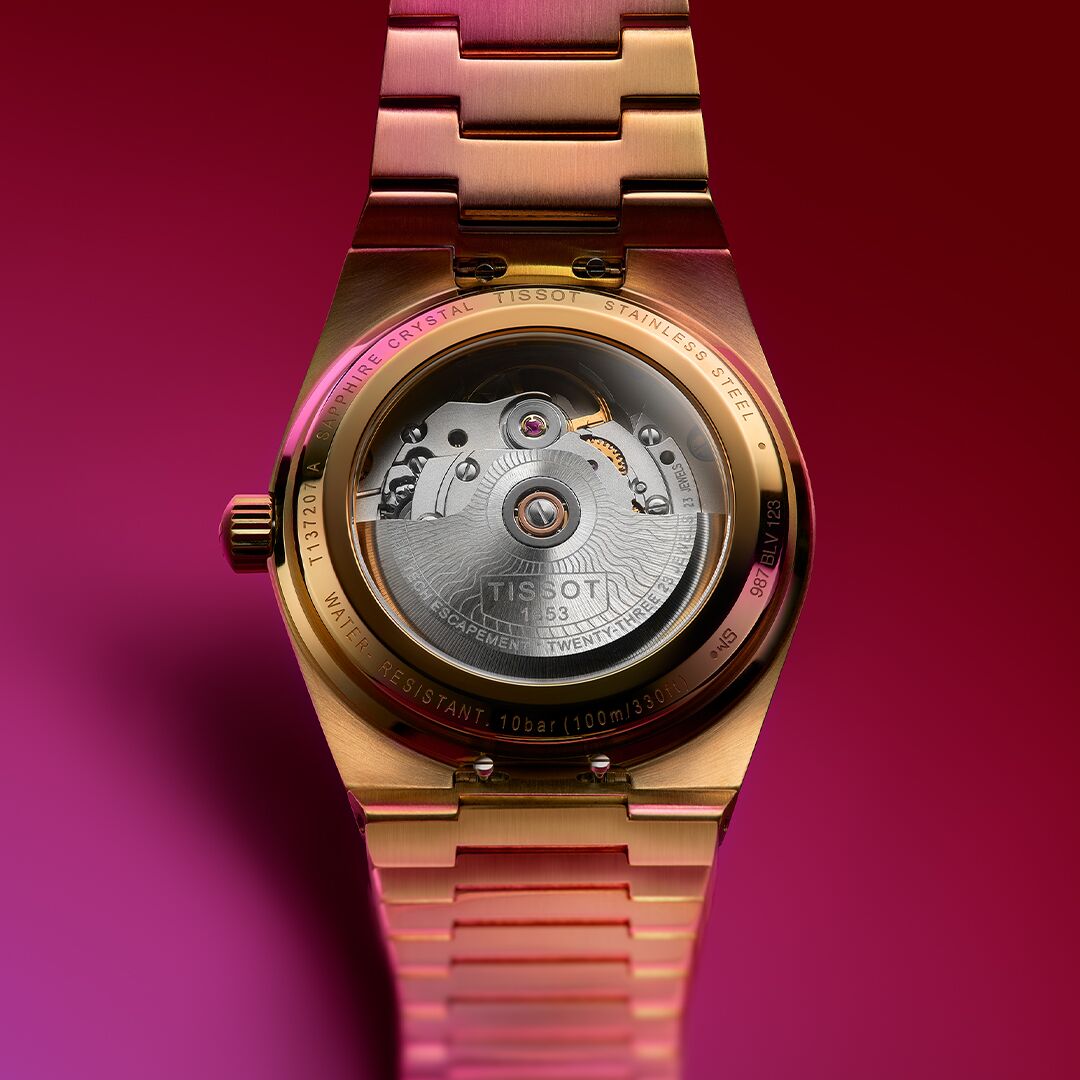 The new Tissot PRX 35mm Powermatic 80: all-gold version. 