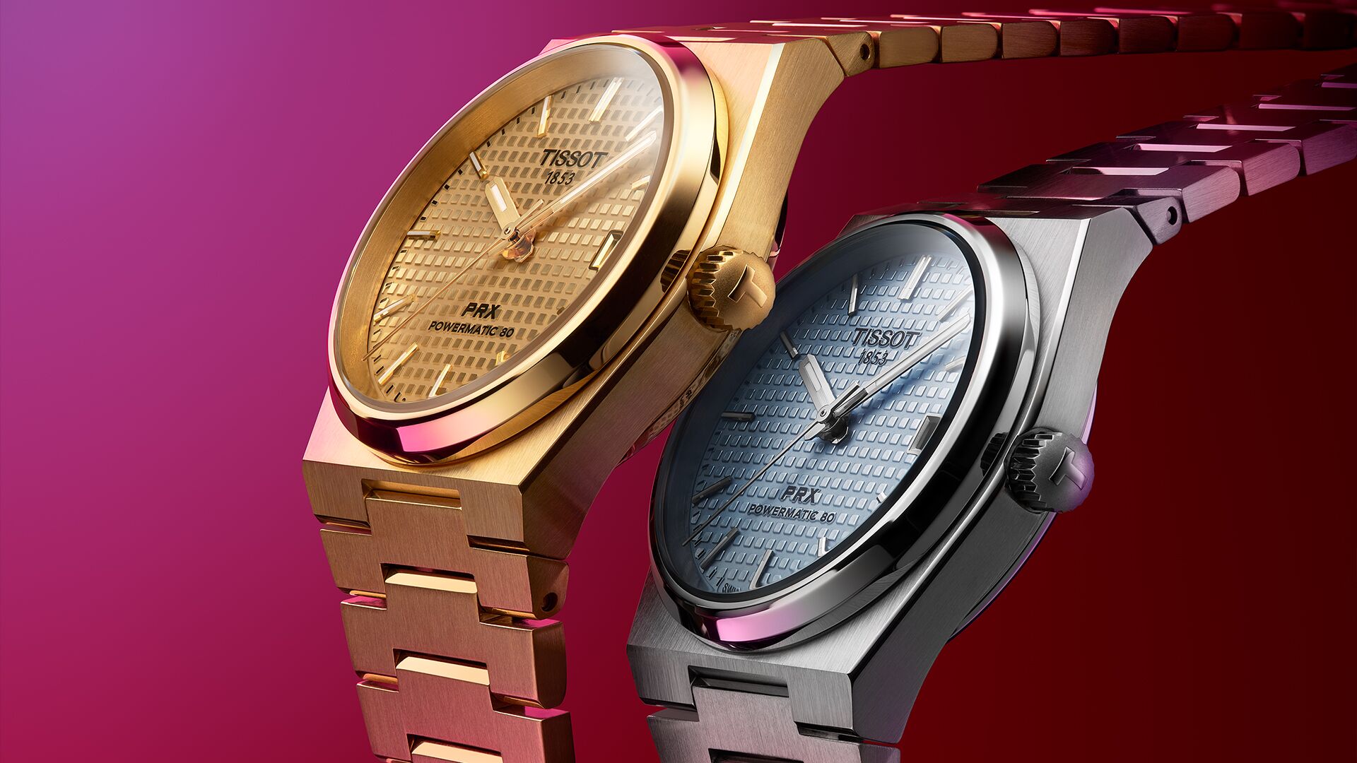 Новые часы Tissot PRX 35mm Powermatic 80: циферблат цвета ледника и полностью золотая версия.
