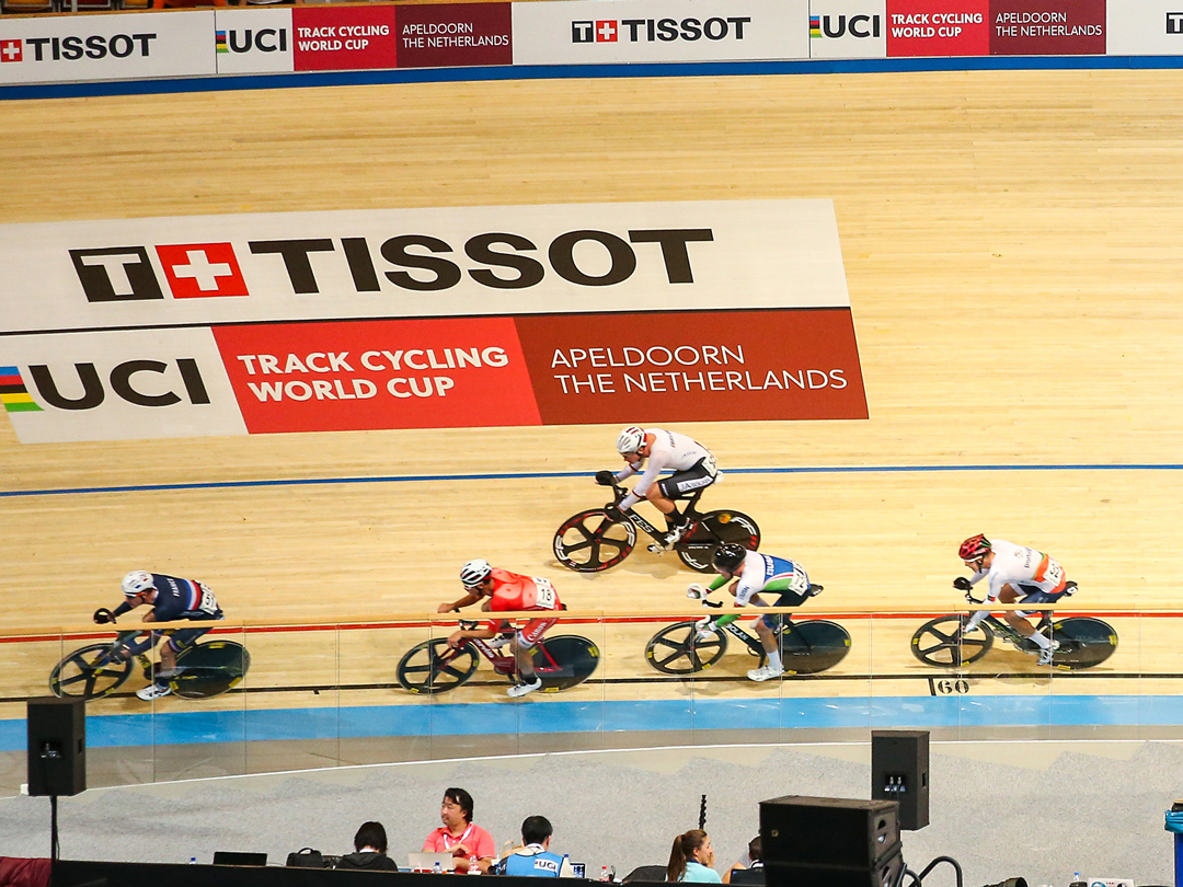 Radsportler w&auml;hrend des Radsport-Weltcups