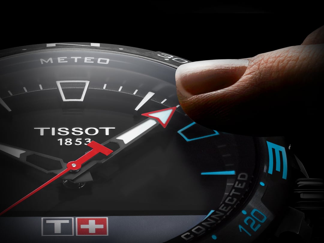 Tactile dial on a Tissot T-Touch watch