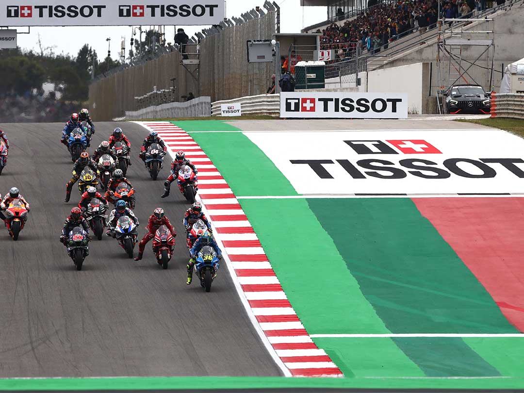 MotoGp race to illustrate the sporting partnership between Tissot and MotoGP.