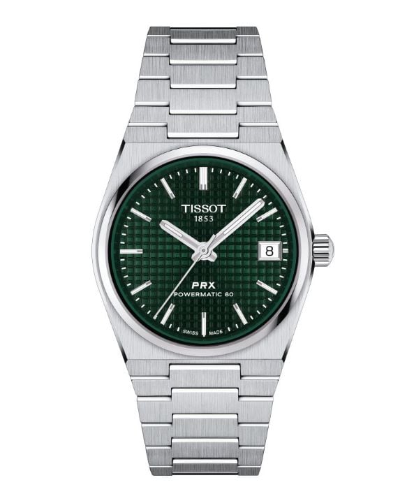 Tissot PRX 35mm Powermatic 80 met groene wijzerplaat