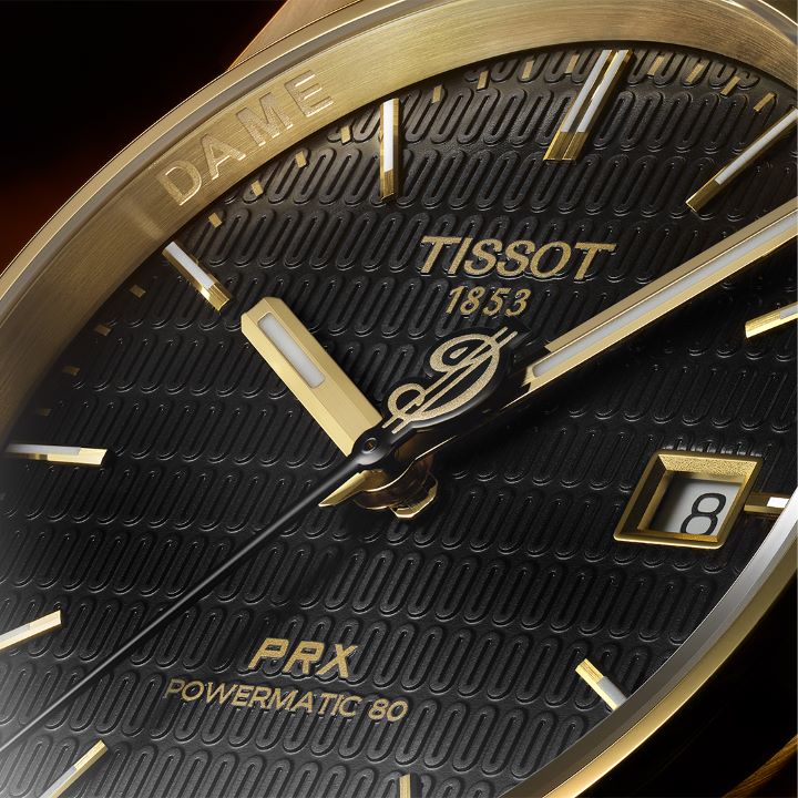 Details of the dial of Tissot PRX Damian Lillard special edition