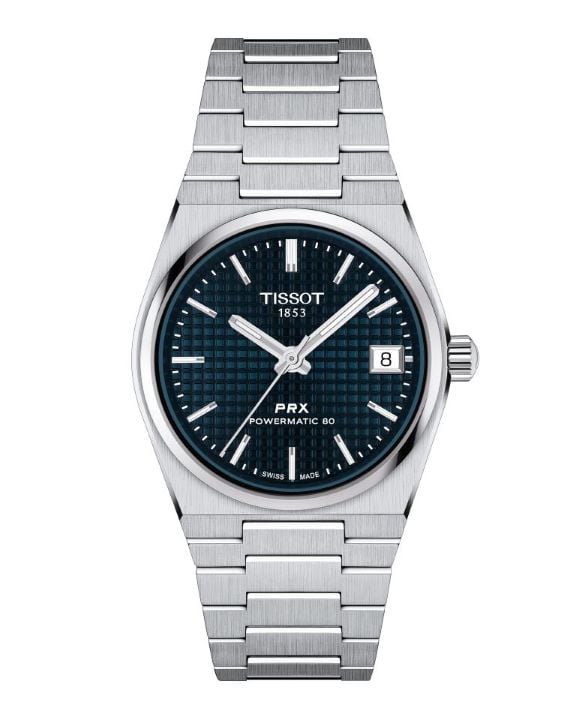 Tissot PRX 35mm Powermatic 80 met blauwe wijzerplaat