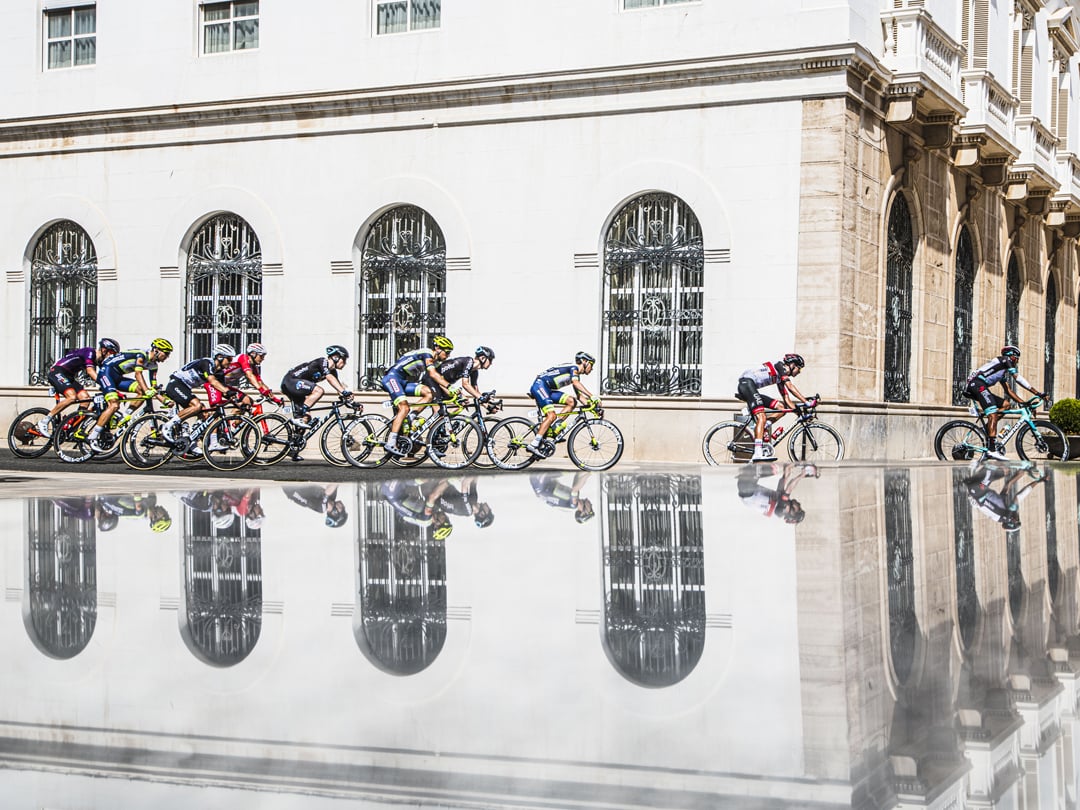 Cyclists racing during Vuelta's competition