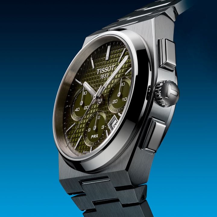 Tissot PRX Automatyczny Kalendarz z tarczą w zielonym odcieniu gradientowym o średnicy 42 mm