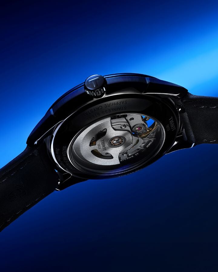 Backcase of the new Tissot Chemin des Tourelles Skeleton